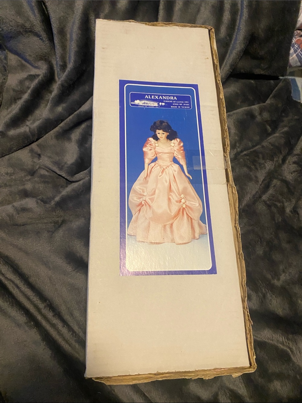 Vintage with Certificate Alexandra Girls' Pink Satin Doll in Gown